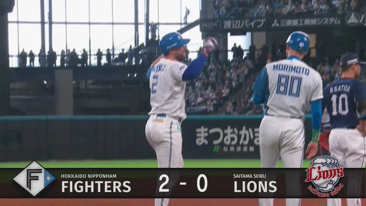 3回裏・Fマルティネス フェンス直撃のタイムリー3ベース!!