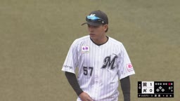 6回表・M小川龍成 華麗なジャンピングスロー!!