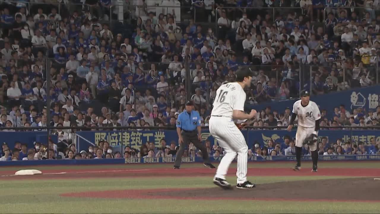 5回表・M種市篤暉 渾身のストレートで見逃し三振を奪いピンチを抑える!!