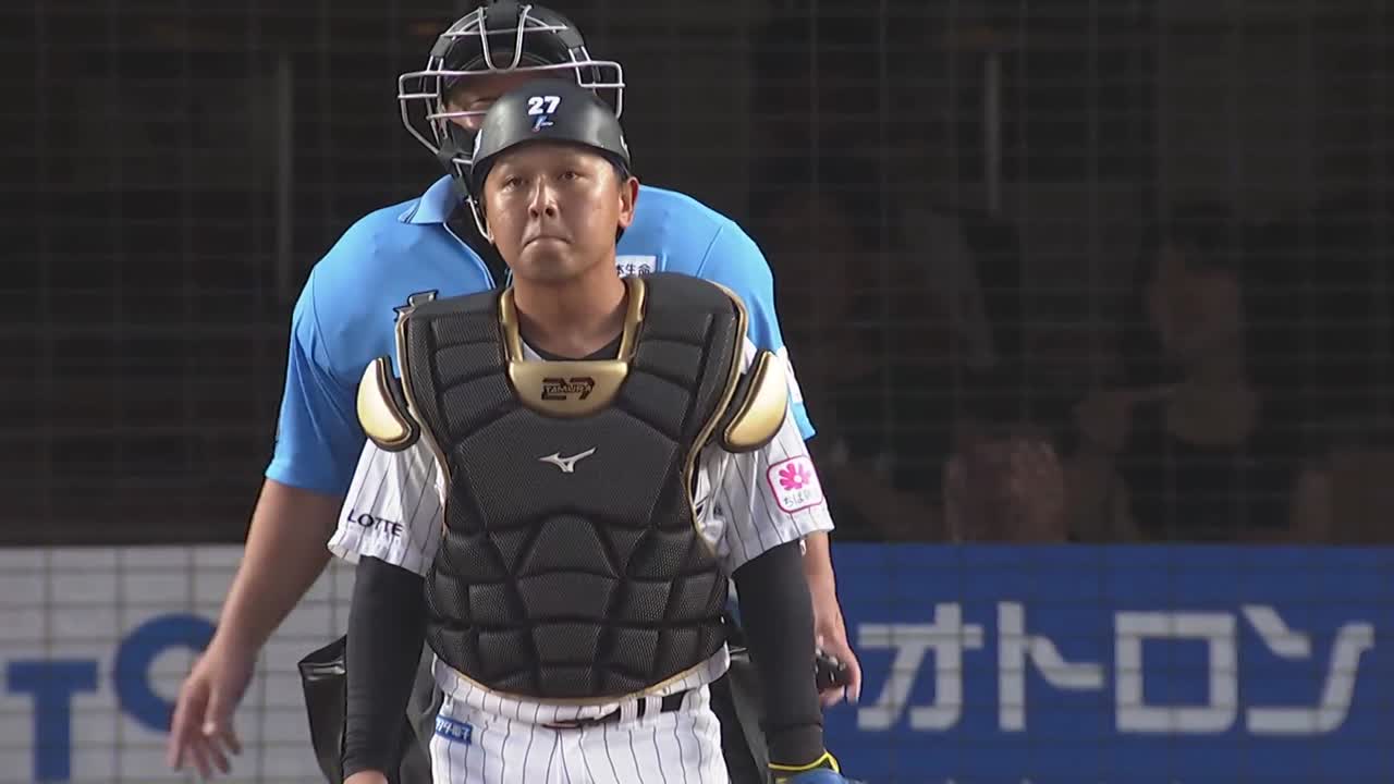 2回表・M田村龍弘 矢のような2塁送球で投手を助ける!!