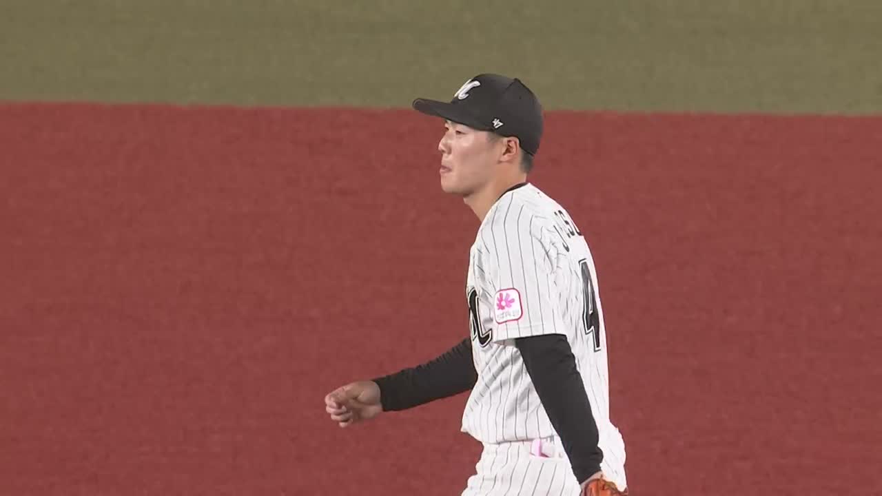 4回表・M友杉篤輝 高いバウンドの打球も落ち着いて処理!!