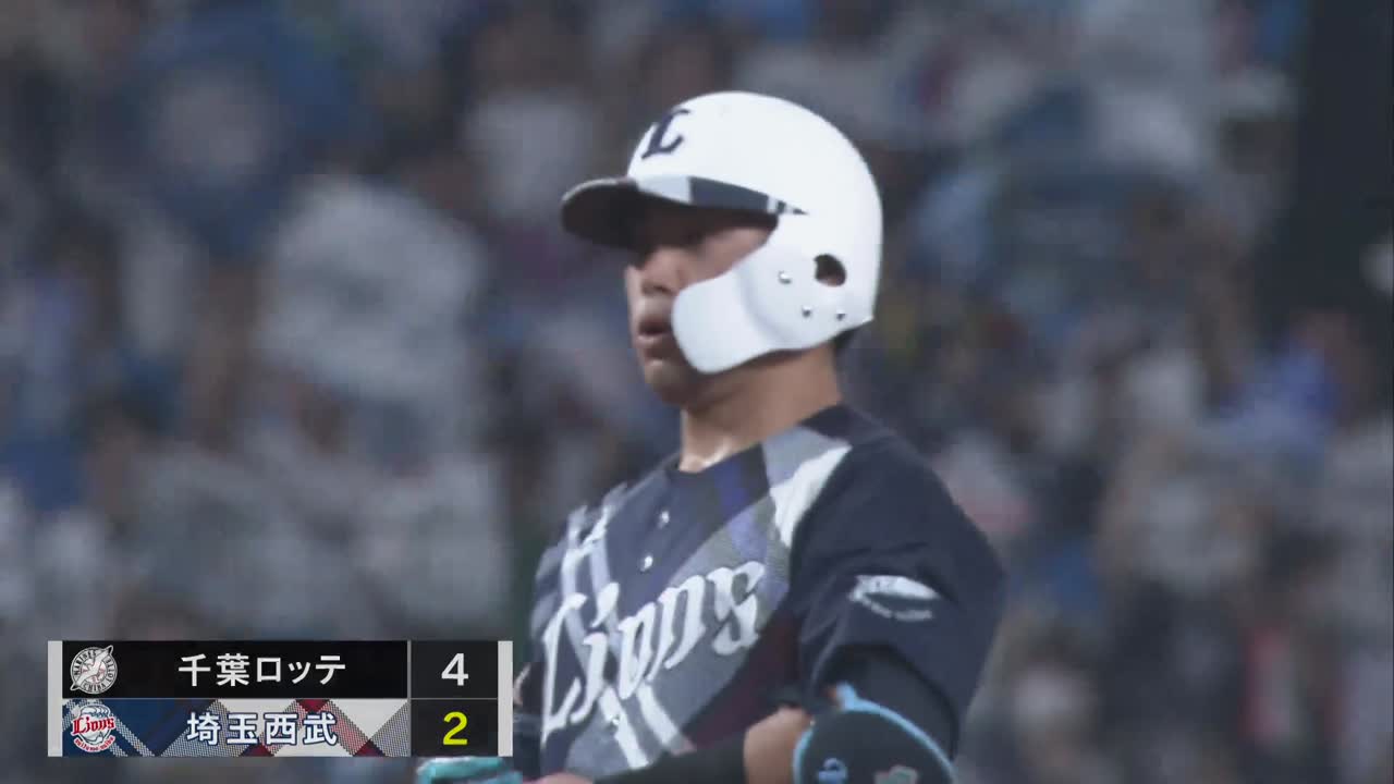 5回裏・L岸潤一郎 レフトライン際へのタイムリー2ベースヒット!!