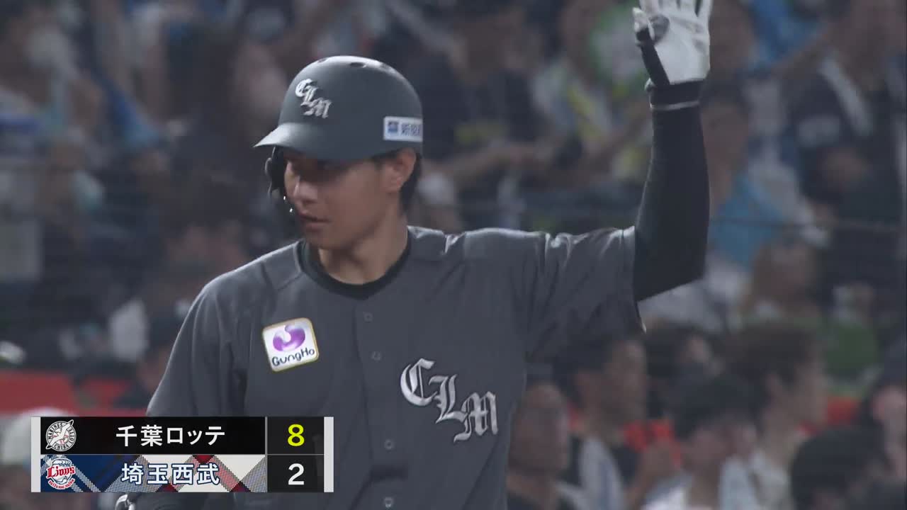 8回表・M藤原恭大 本日2本目のタイムリー3ベースヒットで2点追加!!