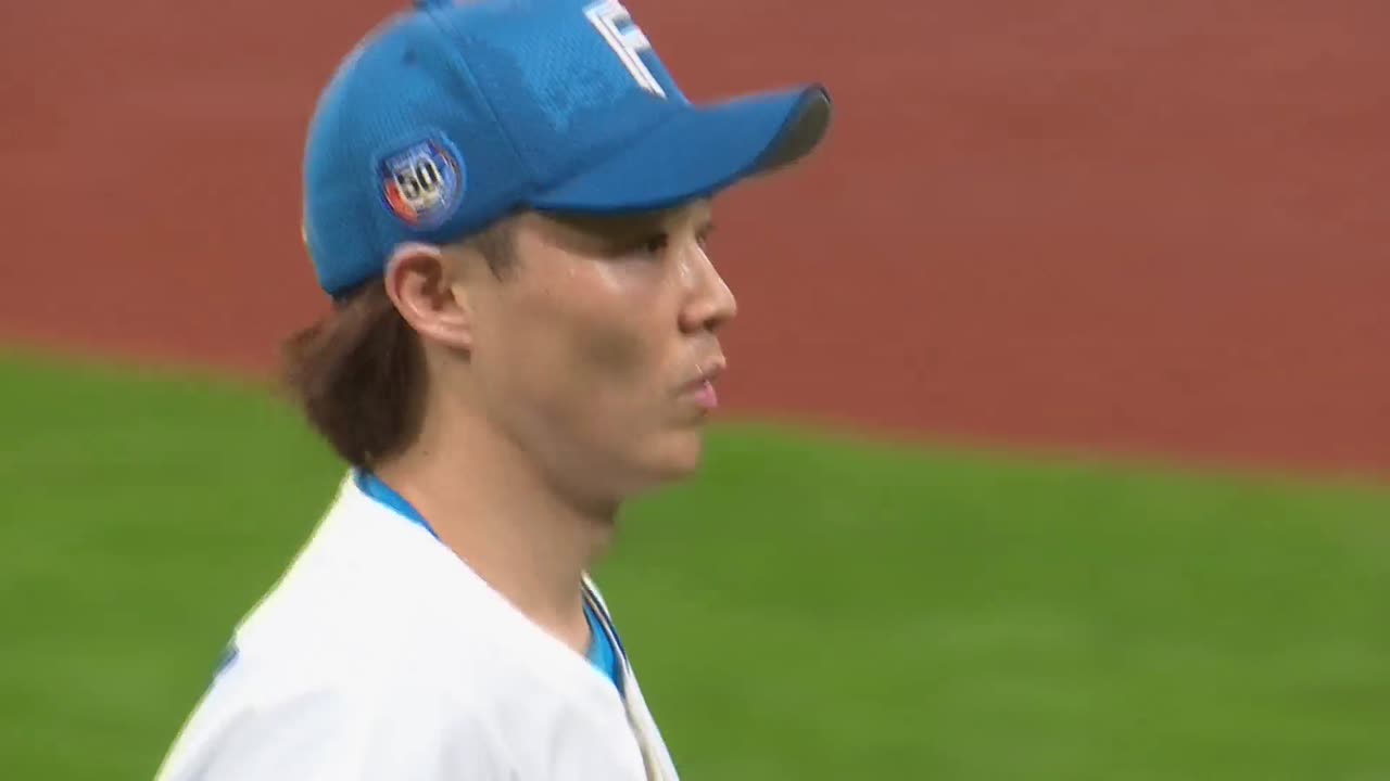 6回表・F山崎福也 最後は空振り三振!! 6回89球1失点の好投を見せる!!