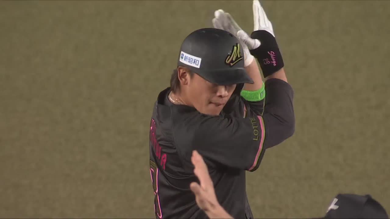 6回裏・M石川慎吾 前進守備の間を抜けるタイムリー2ベースヒット!!