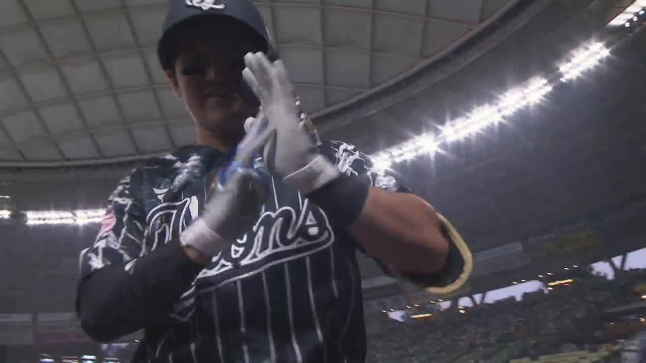 3回裏・L野村大樹 パワー炸裂!! バックスクリーンへの同点HR!!