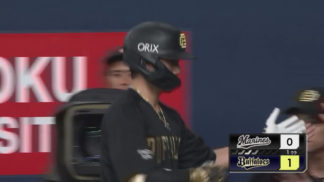 1回裏・B西川龍馬 きっちり犠牲フライを放ちバファローズ先制!!