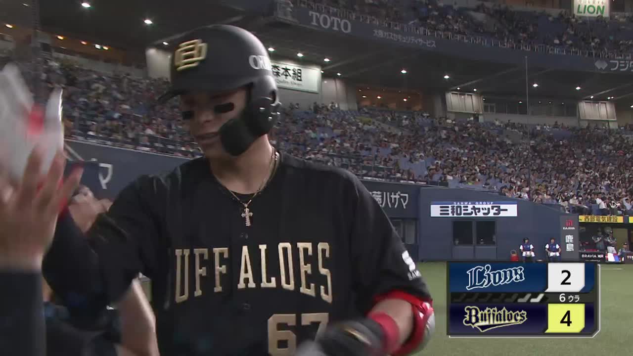 6回裏・B中川圭太 今季第1号は勝ち越しの2ランホームラン!!
