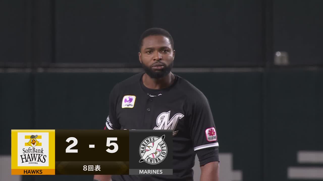 8回表・Mポランコ 吠えた!! 走者一掃の3点タイムリー2ベースヒットで勝ち越し!!