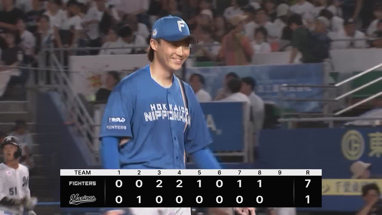 8回裏・F山崎福也 8回99球1失点の好投で今季9勝目!!