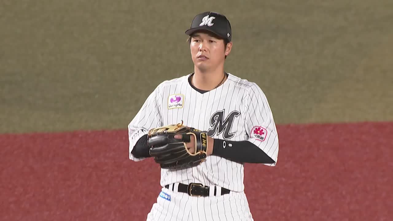 9回表・M中村奨吾 ライン際の当たりを正確に処理し強肩を見せるファインプレー!!