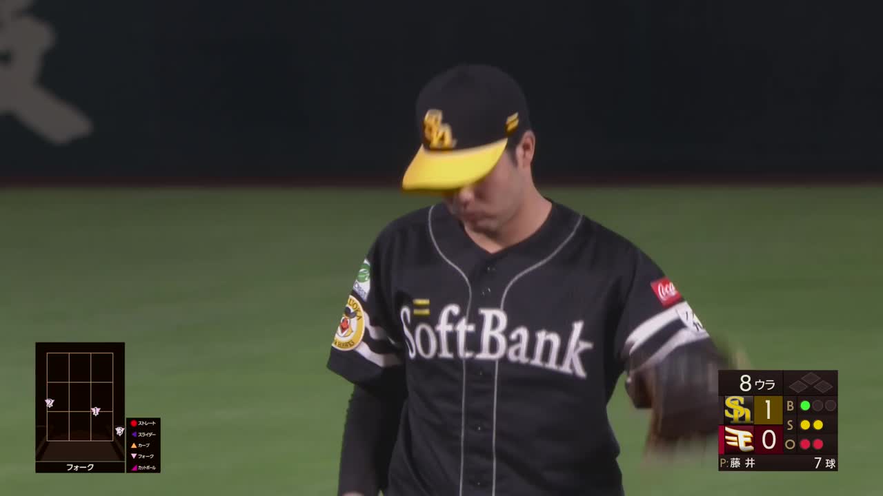 8回裏・H藤井皓哉 1イニングを3者凡退に抑える好投を見せる!!