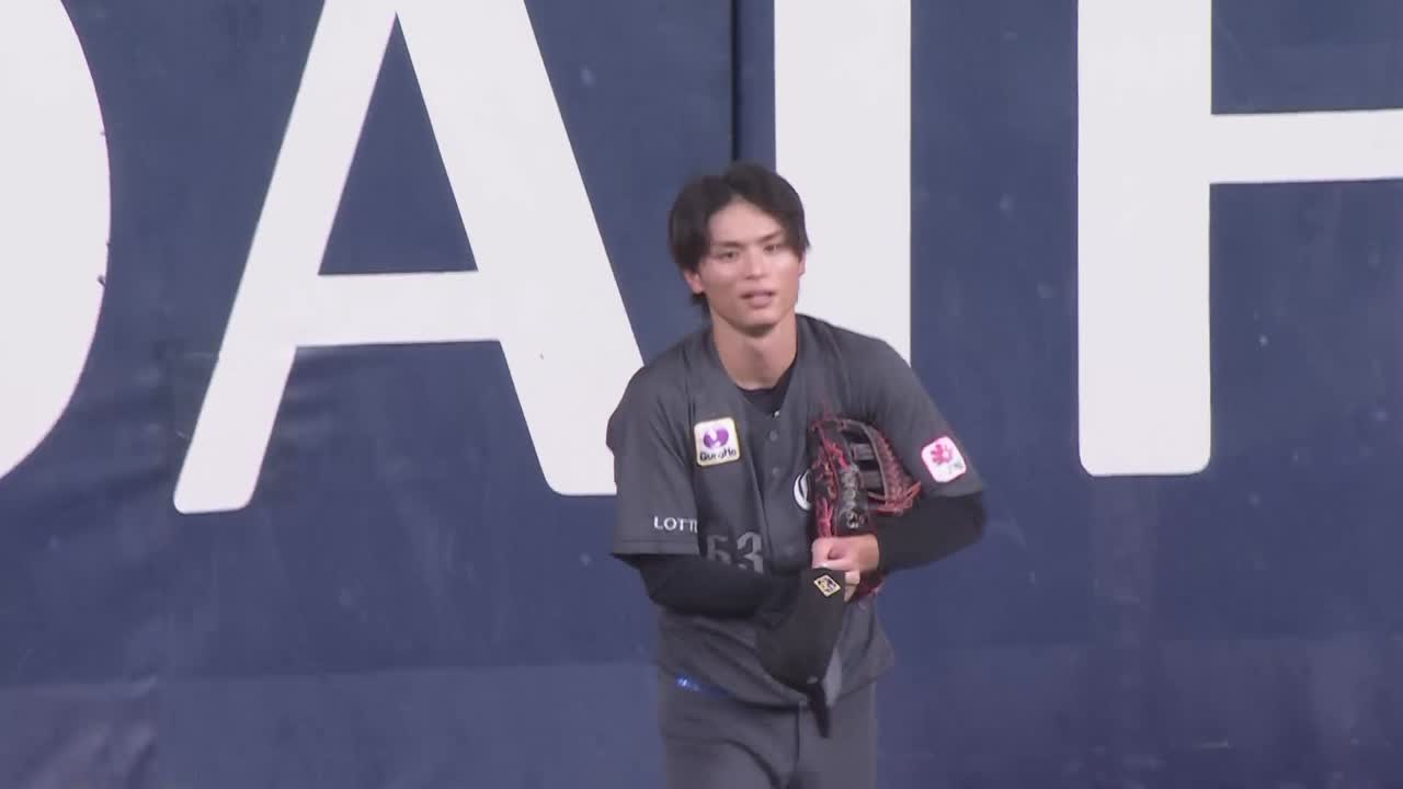 7回裏・M和田康士朗 ヒット性の打球を一回転しながら捕る好プレー!!