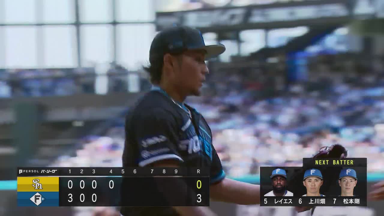 4回表・F伊藤大海 この回3者連続三振の好投で8奪三振目!!