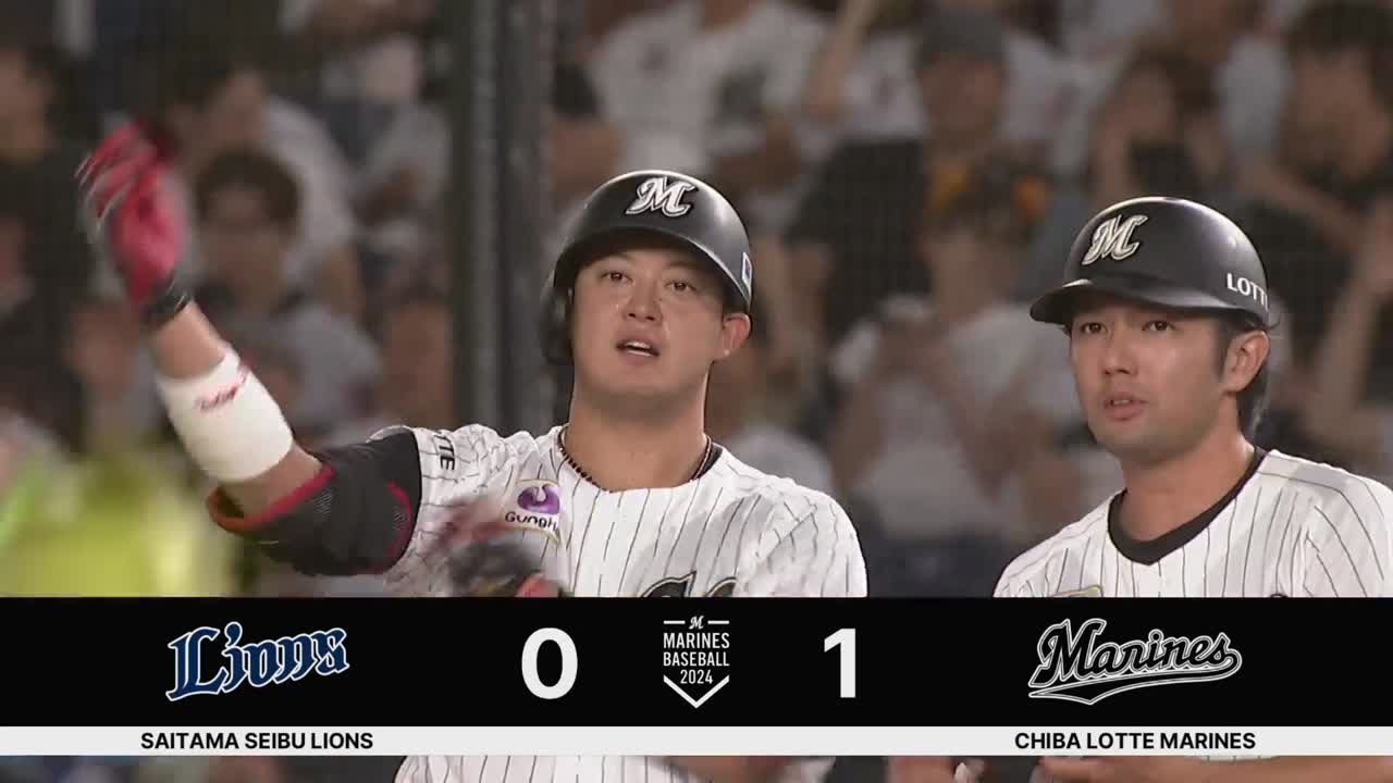 3回裏・M佐藤都志也 チームとして久しぶりのタイムリーヒットで先制!!