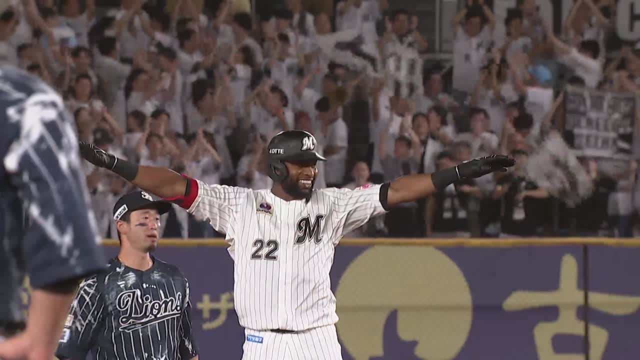 4回裏・Mポランコ レフトフェンス直撃のタイムリー2ベースで追加点!!