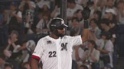 3回裏・Mポランコ 詰まりながらもセンターへのタイムリーヒット!!