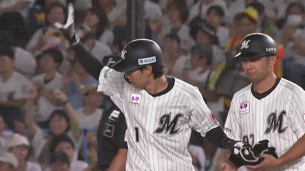 6回裏・M藤原恭大 センター前へのヒットでチャンスメイク!!