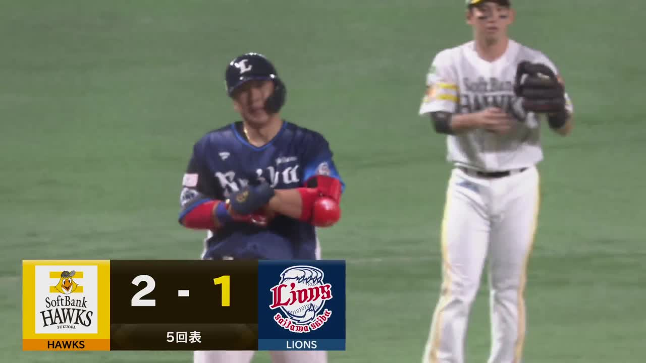 5回表・L炭谷銀仁朗 タイムリー3ベースで1点を返す!!