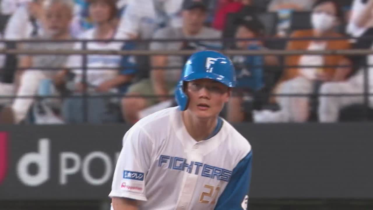 1回裏・F清宮幸太郎 初球を捉えてセンター返し!! 16試合連続ヒット!!