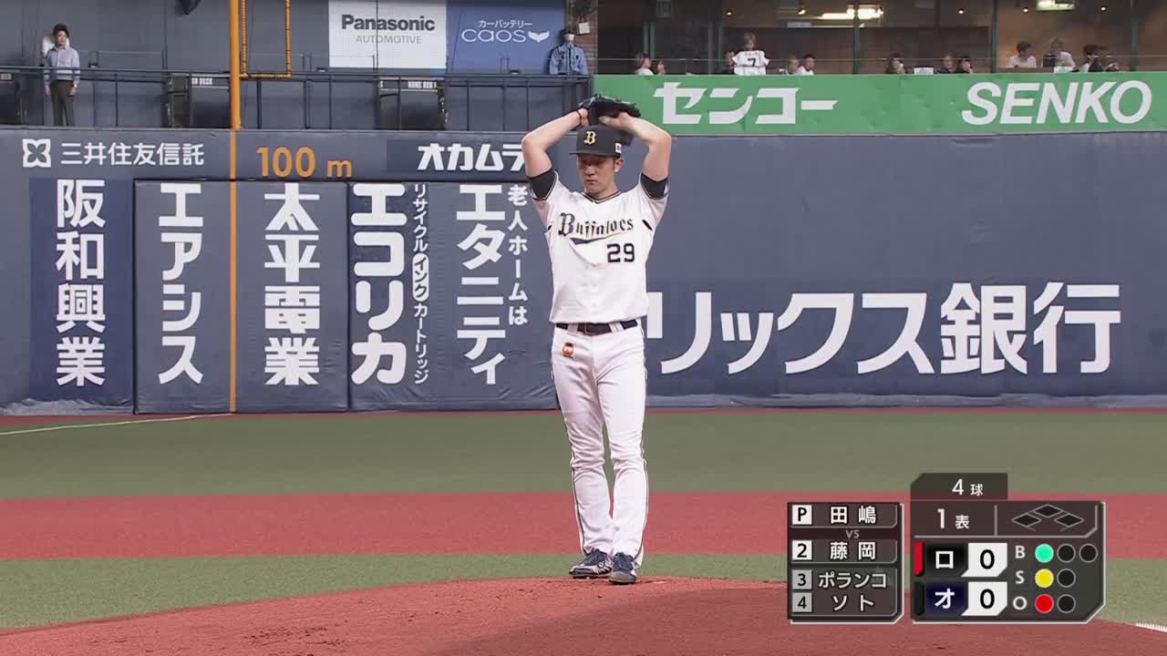 1回表・B田嶋大樹 初回を幸先良くわずか8球で3者凡退に抑える!!