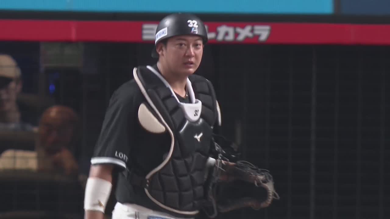 3回裏・M佐藤都志也 ワンバウンドを身体で止め盗塁阻止!!