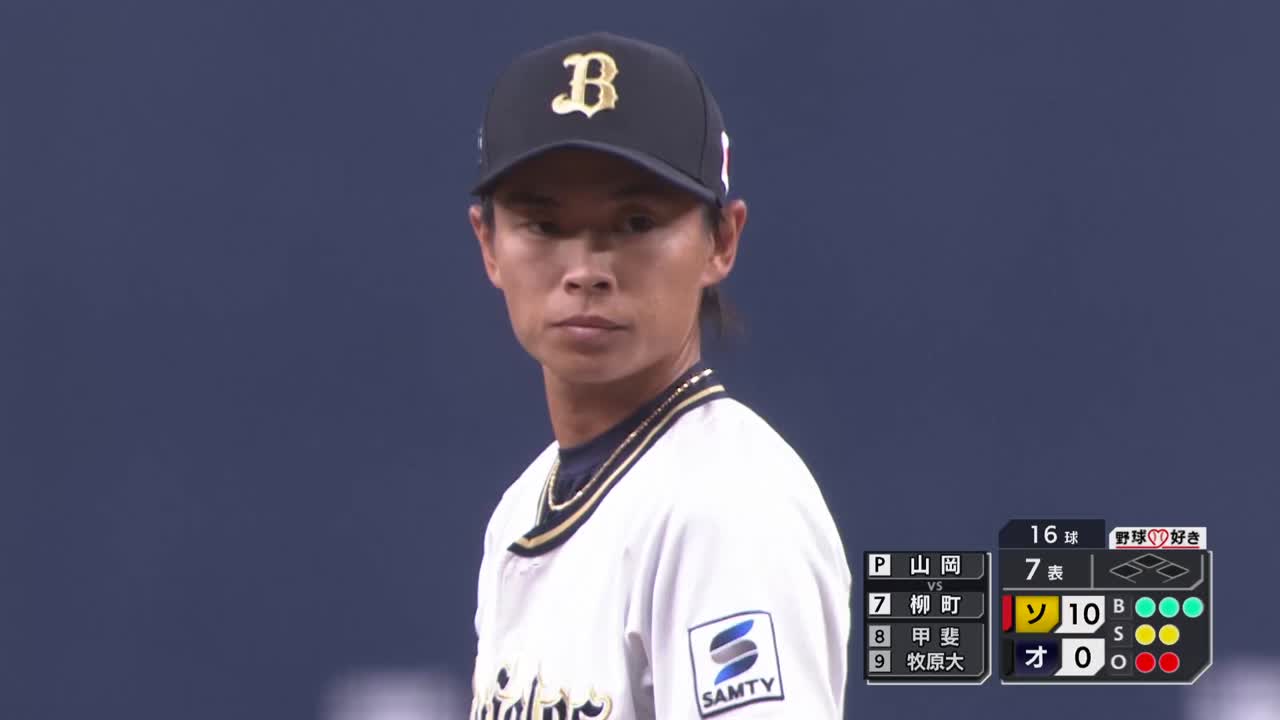 7回表・B山岡泰輔 復帰登板で1イニングを3者凡退に抑える!!