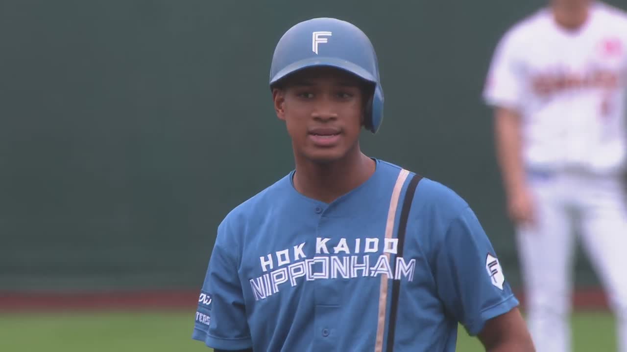 4回表・F万波中正 変化球を上手くすくい上げるタイムリー2ベース!!