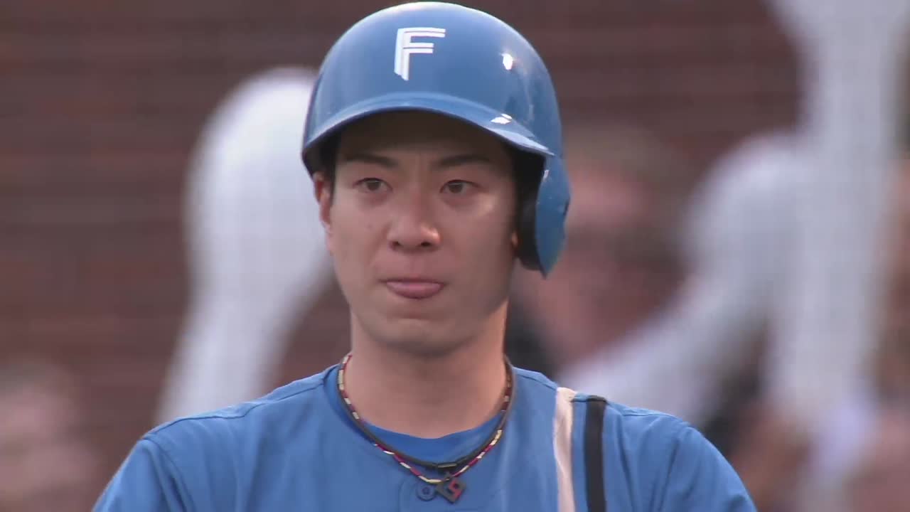 9回表・F松本剛 最終回で意地の一打!! 点差を縮めるタイムリー!!