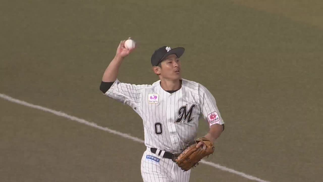 9回表・M荻野貴司 ネットにぶつかりながらもナイスキャッチ!!