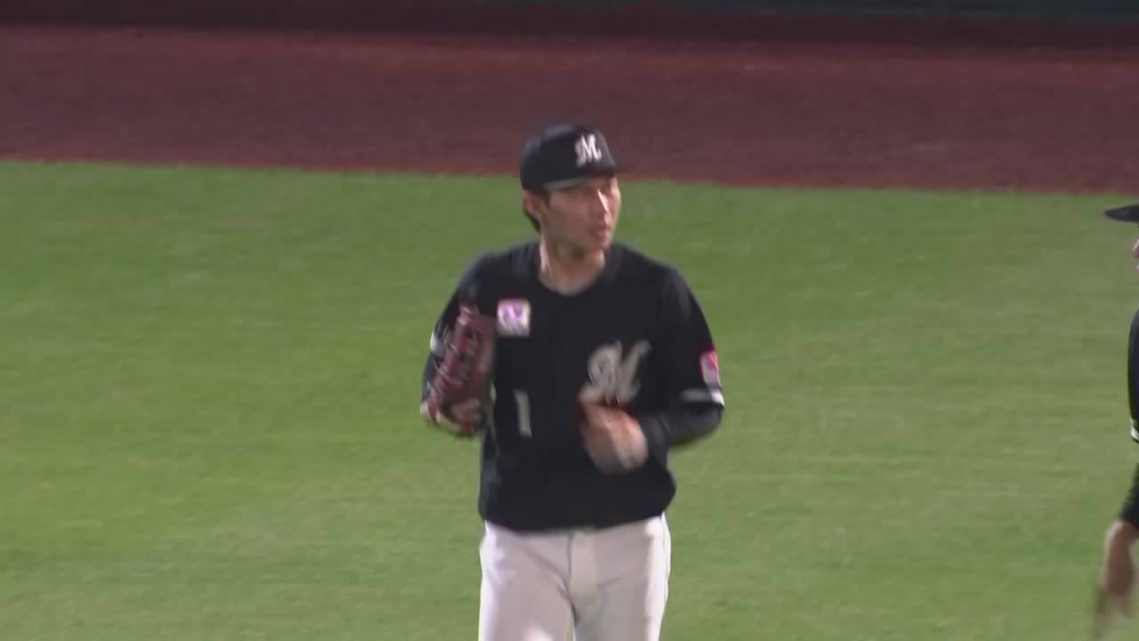 6回裏・M藤原恭大 ヒット性の打球を快足活かして捕球する好プレー!!