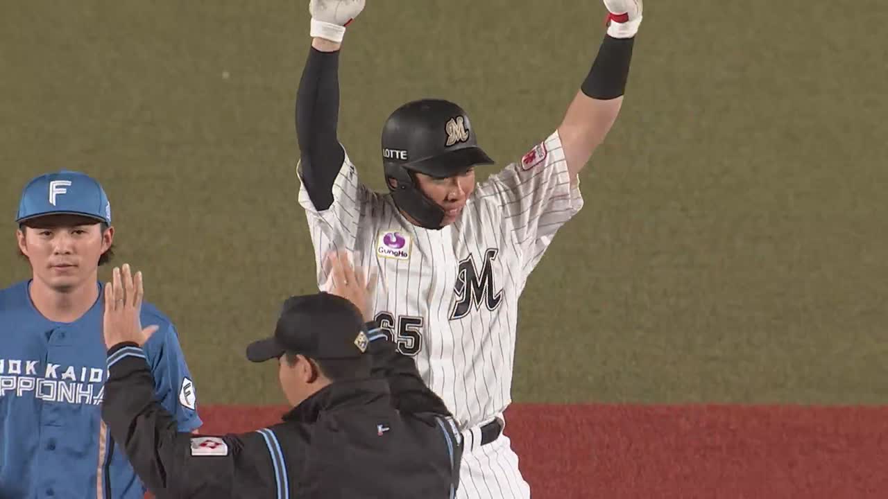 1回裏・M寺地隆成 ドラフト5位ルーキーがプロ初打席で2ベースヒット!!