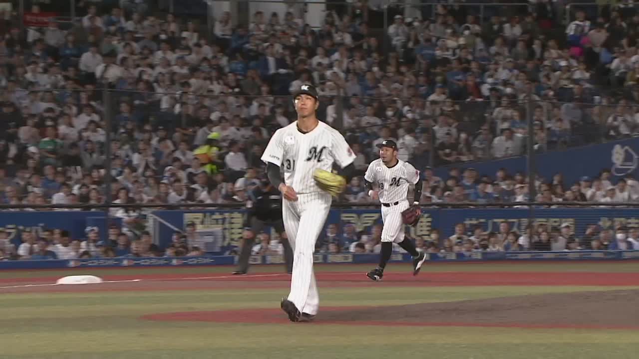 6回表・M大谷輝龍 アウトは全部三振!! NPB初登板を無失点に抑える!!