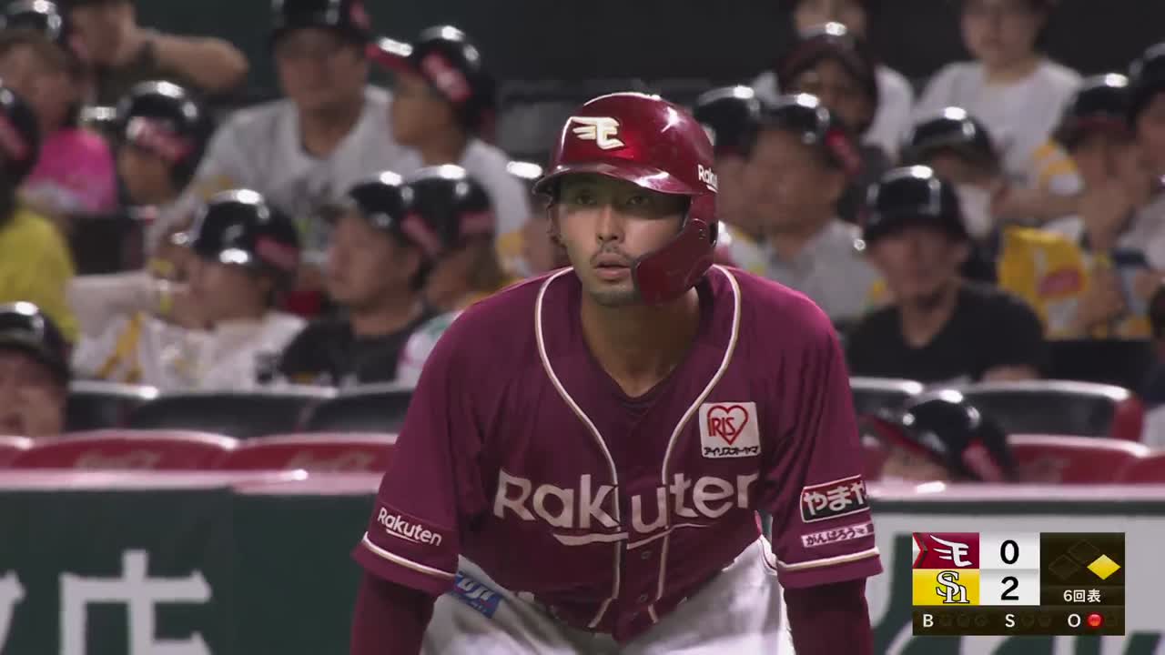 6回表・E入江大樹 レフトへ嬉しいプロ初ヒットを放つ!!