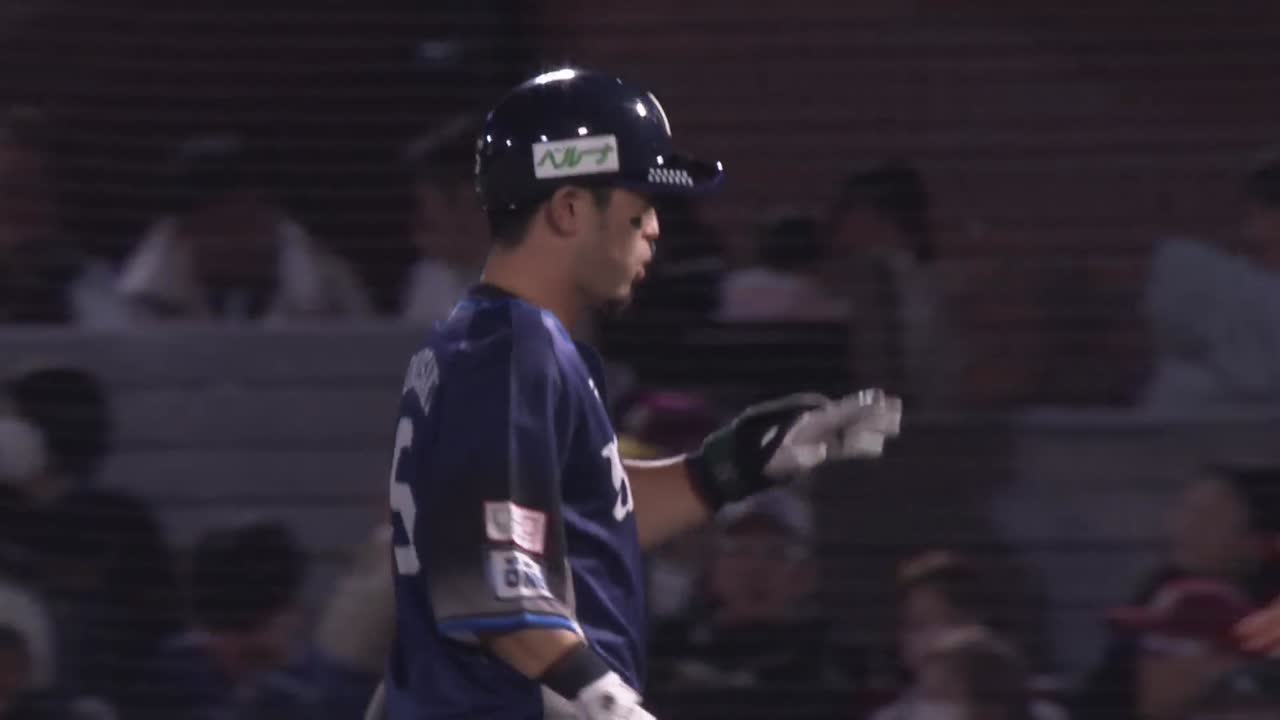 10回表・L外崎修汰 センターへヒットを放ち本日猛打賞の活躍!!