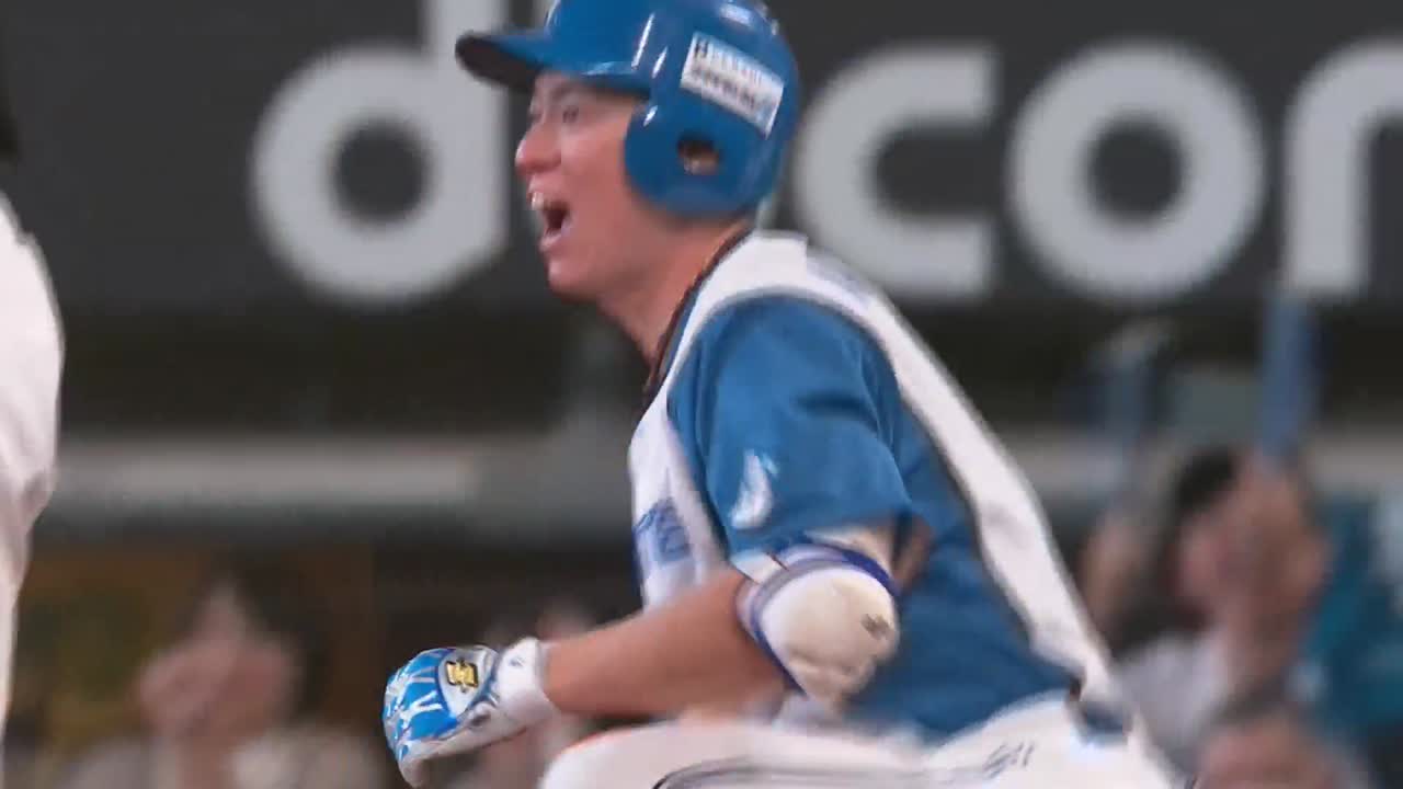 1回裏・F松本剛 勝利への執念を見せるヘッドスライディング!!