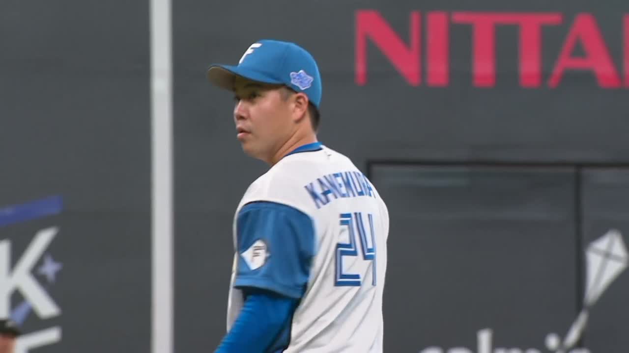 6回表・F金村尚真 好フィールディング!! 打球に手を伸ばして捕球しアウトに!!