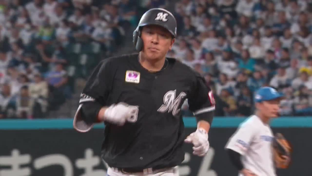 7回表・M角中勝也 ベテランの一発!! ライトへのソロHRで貴重な追加点!!