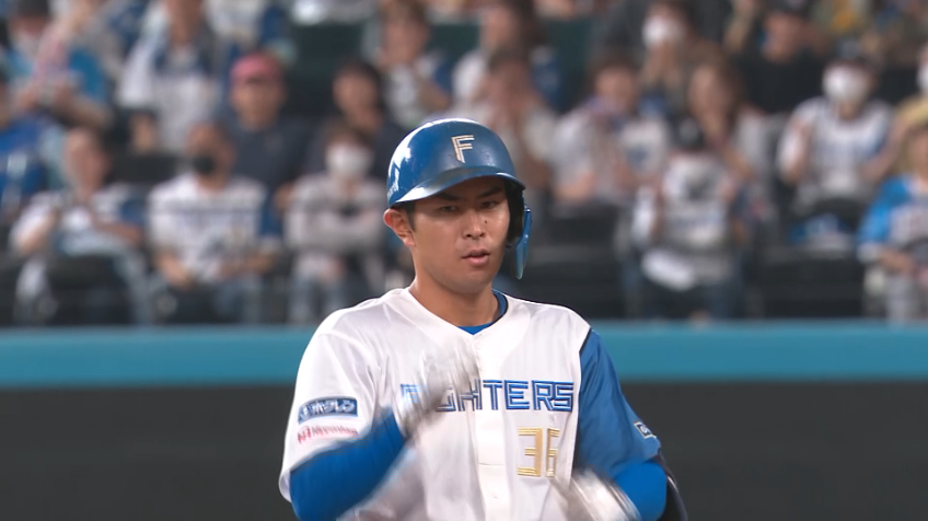 8回裏・F宮崎一樹 三塁線を抜けるタイムリー2ベースヒット!!