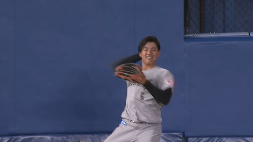 5回表・M西川史礁 ピンチをしのぐダイビングキャッチ!!