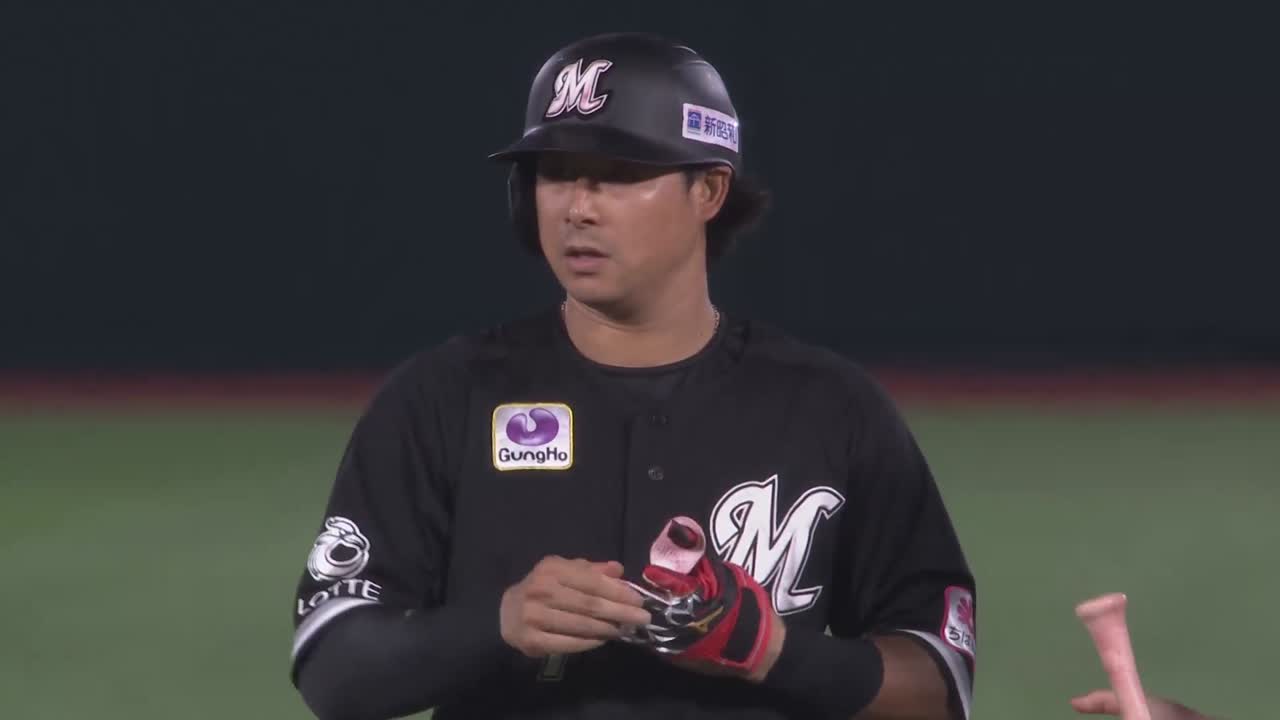 6回表・M藤岡裕大 6連打で一挙5得点!! 左中間を破る2点タイムリー2ベース!!