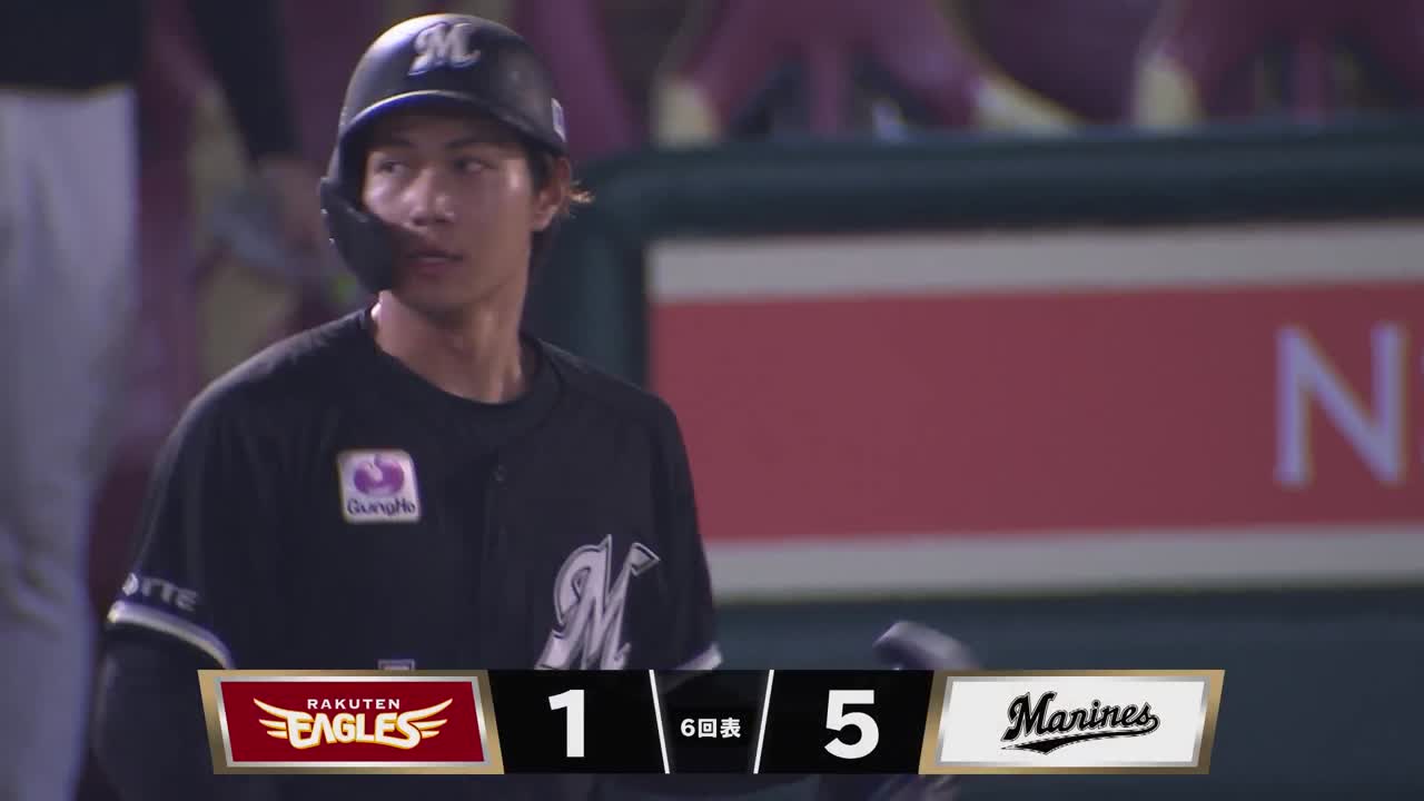 6回表・M藤原恭大 片手一本で運んだ!! センターへのタイムリーヒット!!