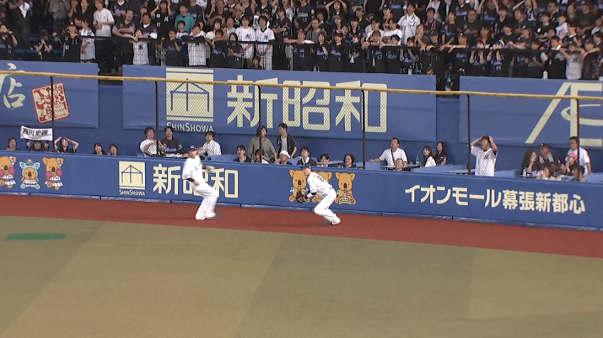 3回裏・L長谷川信哉 またとった!! 失点を防ぐファインプレー!!