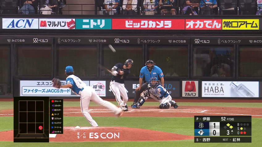 3回表・B西野真弘 センター前へ追加点となるタイムリー!!