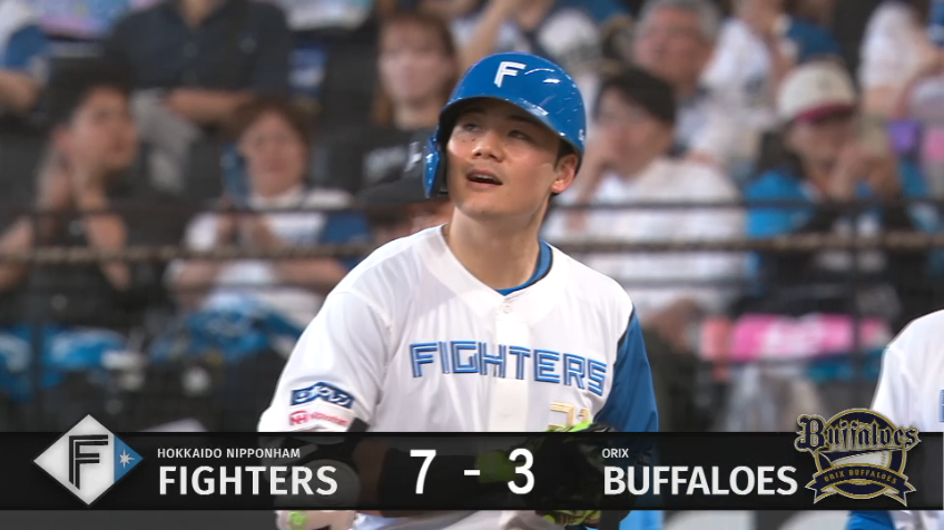 6回裏・F清宮幸太郎 満塁の場面でセンターへ抜ける貴重な2点タイムリー!!