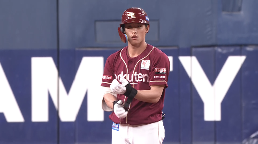 3回表・E辰己涼介 レフトフェンス直撃のタイムリー2ベースで先制!!