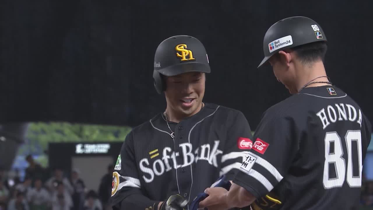 3回表・H近藤健介 流石のバットコントロール!! ライトへのタイムリー!!