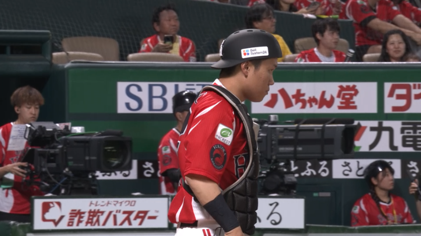 1回表・H海野隆司 ランナーを背負うも正確な送球で三振ゲッツー!!