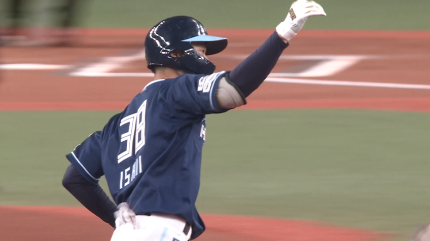 2回表・F石井一成 ライトスタンドへの第2号ソロホームランで先制!!