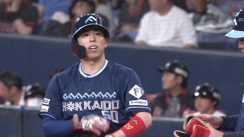 3回表・F五十幡亮汰 左中間に落ちる先制タイムリーヒット!!
